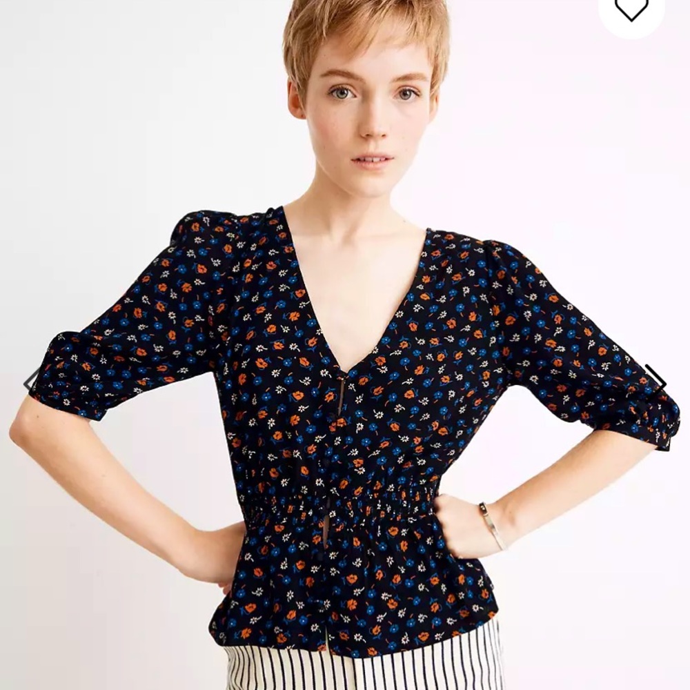 Madewell smocked waist top in Prairie Posies